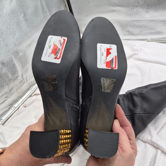 NEW Kurt Geiger Mayfair 55 black leather Over the Knee Heel Boots SZ 38.5 US 8 - Picture 8 of 8